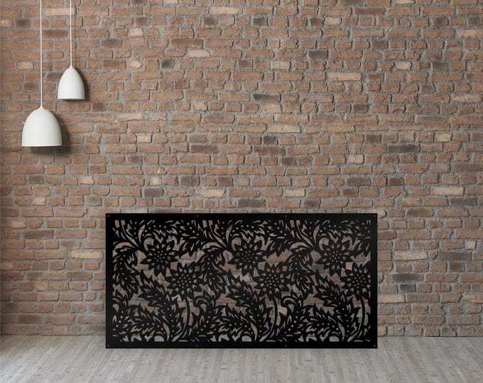 Metal Garden Fence Panel: Geometric Privacy Screen, Modern Wall Art