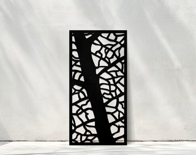 Metal Privacy Screen, Decorative Bush Panel, Indoor Outdoor Garden Fence Wall Art Divider