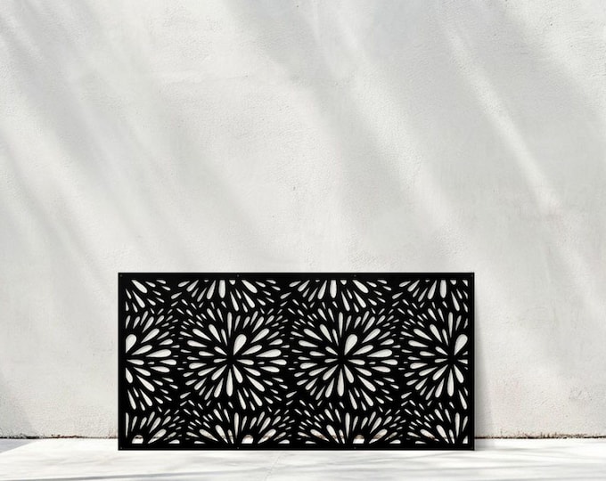 Laser Cut Metal Wall Art: Chrysanthemum Floral Room Decor