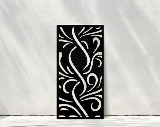 Metal Privacy Screen: Classic Swirls Aluminum Panel, Garden Art