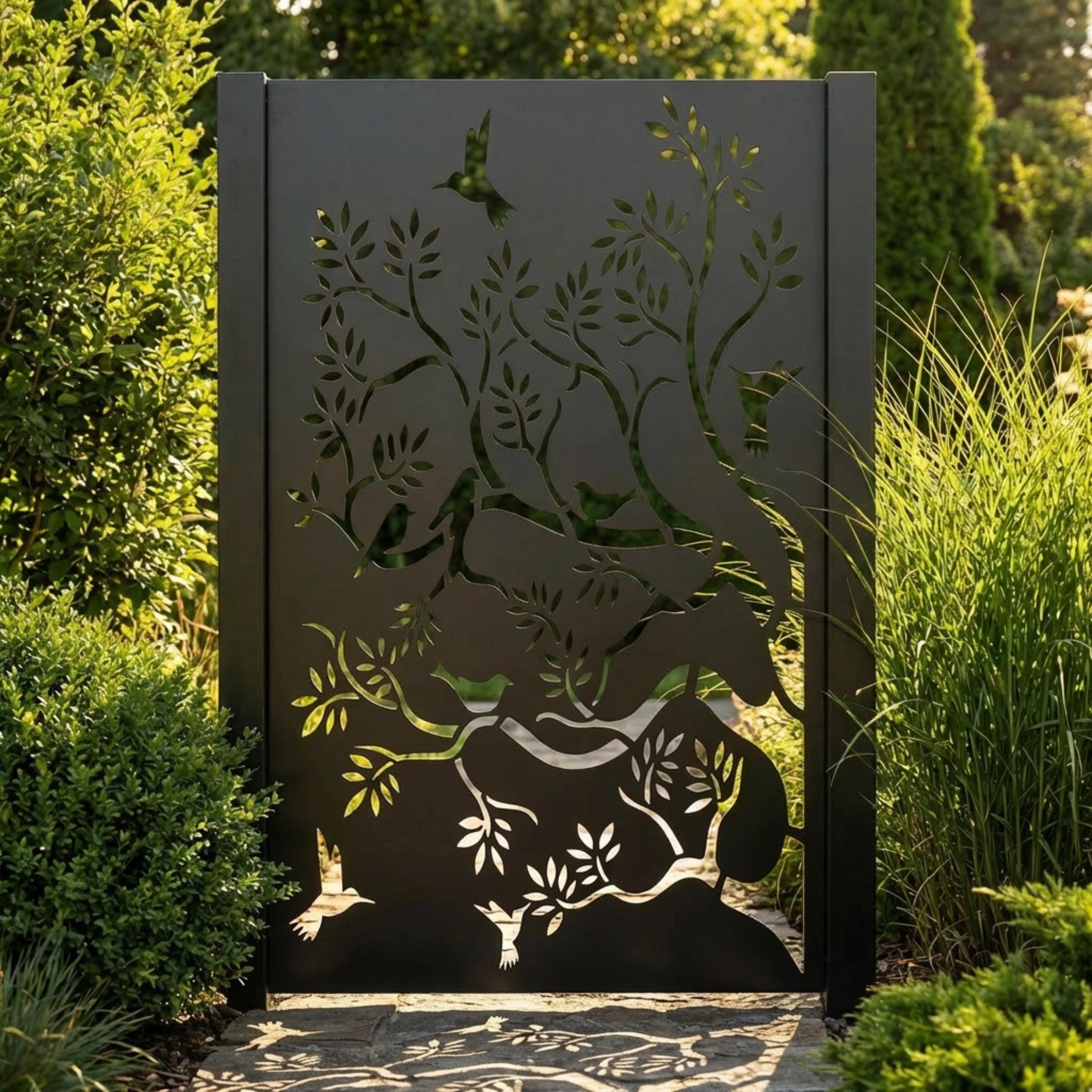 Metal Tree Privacy Panel, Outdoor Aluminum Screen , Laser Cut Panel ...