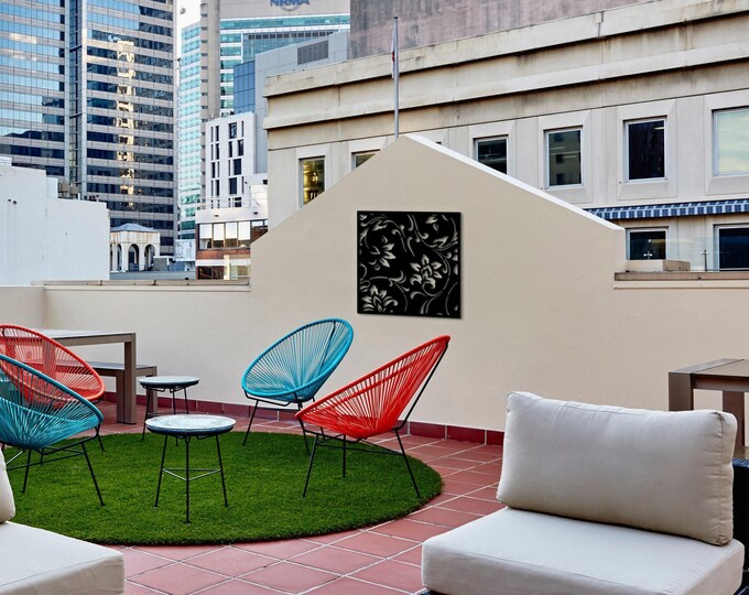 Floral Metal Privacy Screen, Room Divider, Wall Art