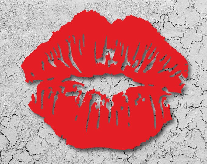 Red Lips Wall Art Lips Kiss Beauty Studio Decor Fashion Wall Art Salon Decor Metal Wall Decor Cafe Decoration Wall Art Bar Cafe Decoration