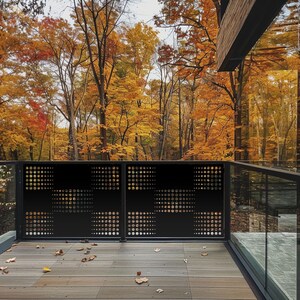 Decorative Outdoor Privacy Screen, Laser Cut Metal Garden Divider, Modern Patio Panel