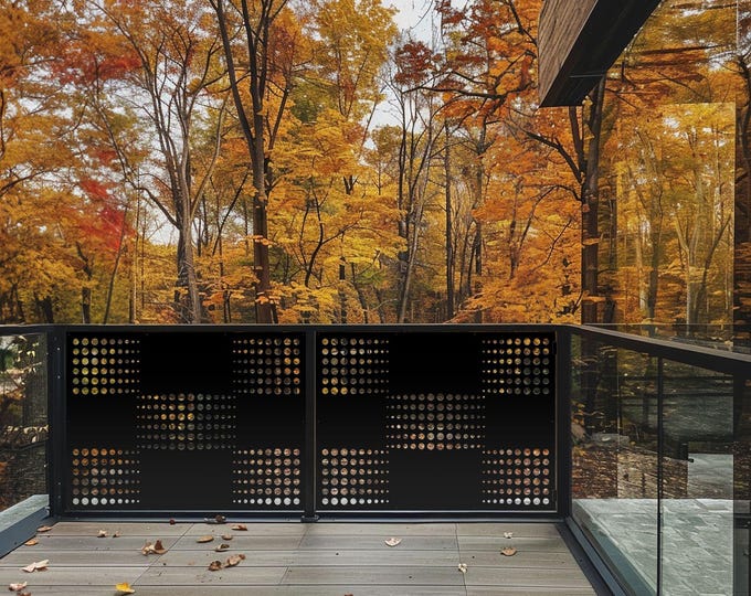 Modern Aluminum Privacy Screen: Decorative Metal Panel, Garden Fence Art