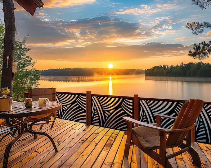 Laser Cut Exterior Decorative Abstract Panel, Outdoor Indoor Metal Privacy Screen, Outdoor Patio Panels