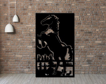 Horse Metal Wall Decor, Horse Metal wall Art, Aluminum Railing, Horse panel, Mothers Day