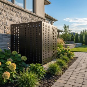 Laser Cut AC Unit Cover, Outdoor Equipment Screen Enclosure, HVAC Concealment Panel