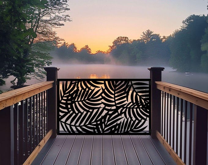 Aluminum Leaf Privacy Screen, Outdoor Decorative Fence Panel, Modern Metal Art