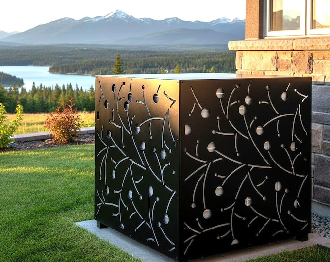 Air Conditioner Enclosure Outdoor, Decorative Laser Cut Aluminum AC Unit Screen, Pool Equipment & Generator Cover