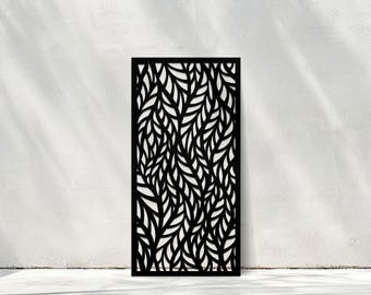Leaf Design Metal Privacy Screen, Aluminum Laser Cut Fence Insert, Garden Patio Divider