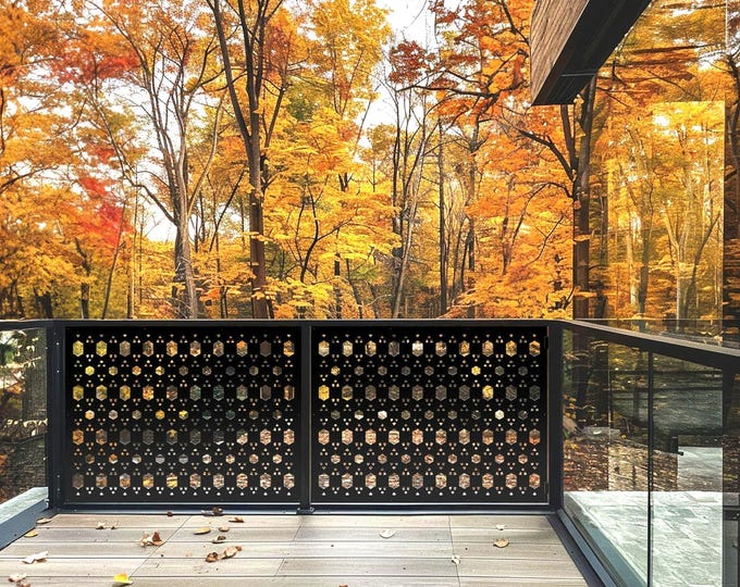 Metal Garden Art Panel: Outdoor Wall Decor, Privacy Screen