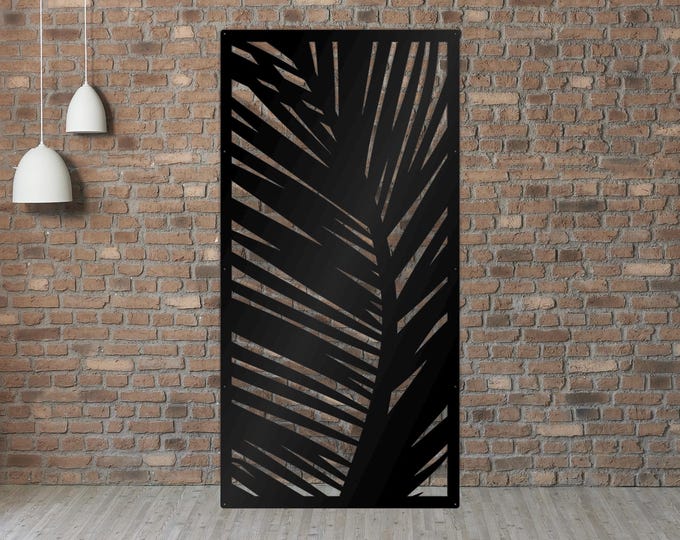 Palm Metal Privacy Screen Garden Decor Aluminum Panel Metal Panel Inserts Metal Garden Fence Art Outdoor Decorative Steel Panel Inserts