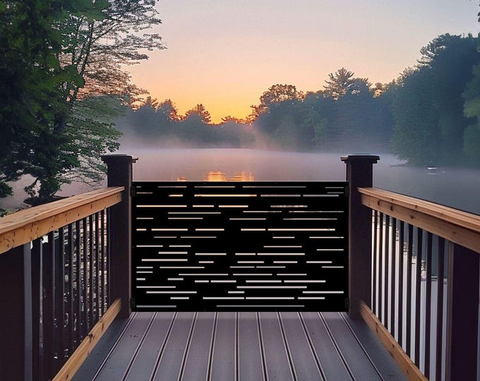 Laser Cut Aluminum Garden Gate: Modern Privacy Screen Railing Insert