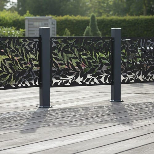 Modern Aluminum Privacy Screen: Leaf Design Fence Panel
