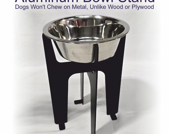 Modern Aluminum Elevated Dog Bowl Stand, Stylish Pet Feeder