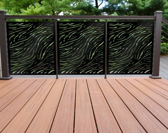Aluminum Railing Panel, Metal Railing Panel, Zebra Panel, Balcony, Fence Panels, Outdoor Privacy Deck Panels , Decorative Railing Panels