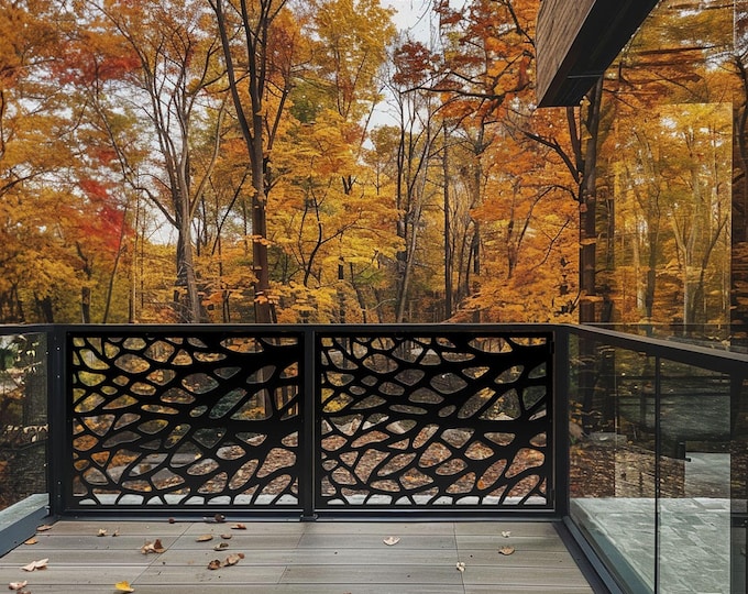 Metal Tree Panel, Privacy Screen Decor, Decorative Metal Wall Hanging, Modern Garden Divider