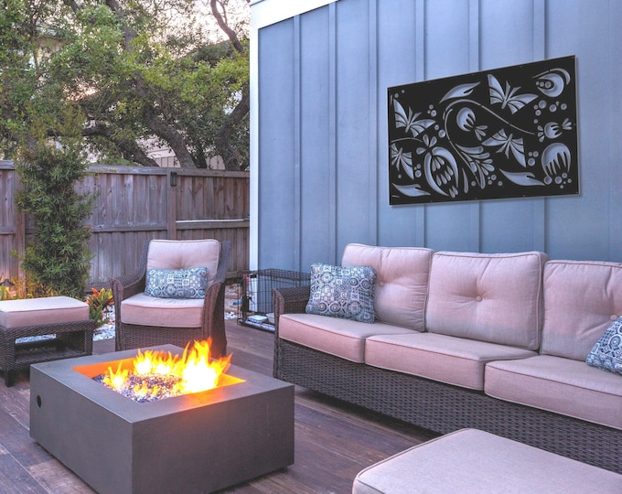 Metal Privacy Screen: Floral Garden Fence Decor Panel