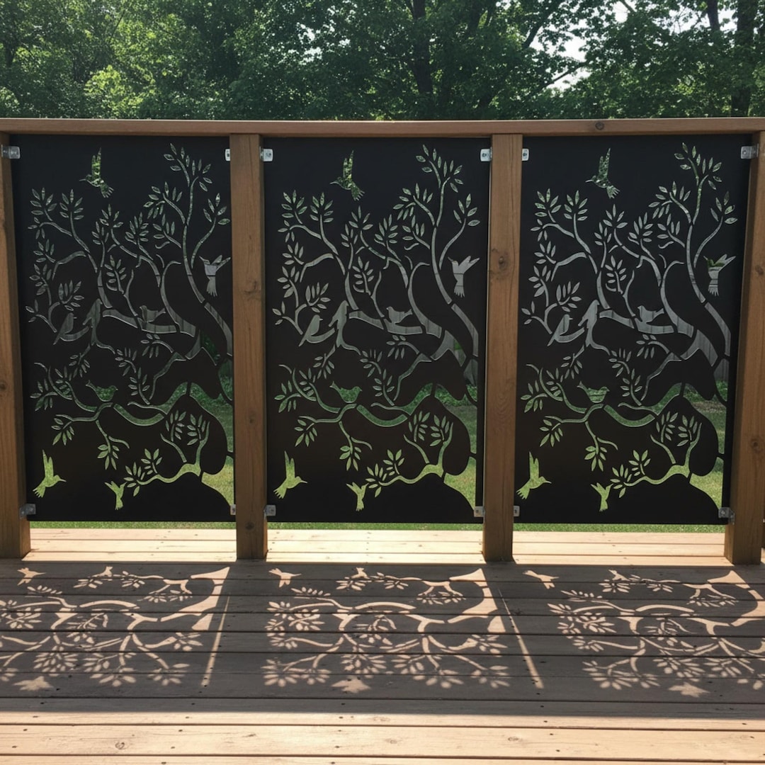 Metal Tree Privacy Panel, Outdoor Aluminum Screen , Laser Cut Panel ...