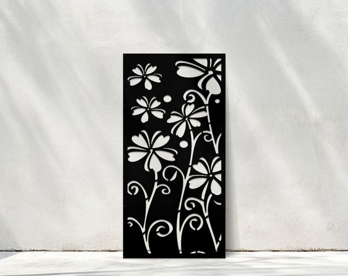 Metal Privacy Screen, Fence, Decorative Panel, Wall Art, Oleander Flower Panel, Garden Fence Decor Art, Metal Privacy Screen For Gate