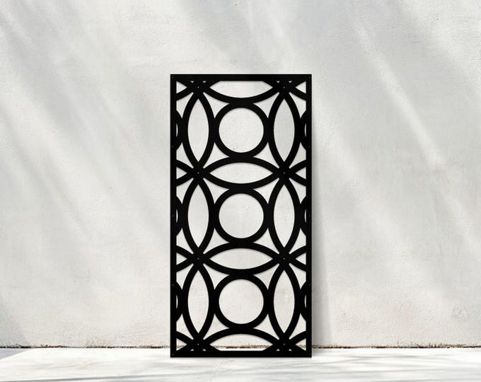 Modern Aluminum Privacy Panel, Geometric Outdoor Wall Art