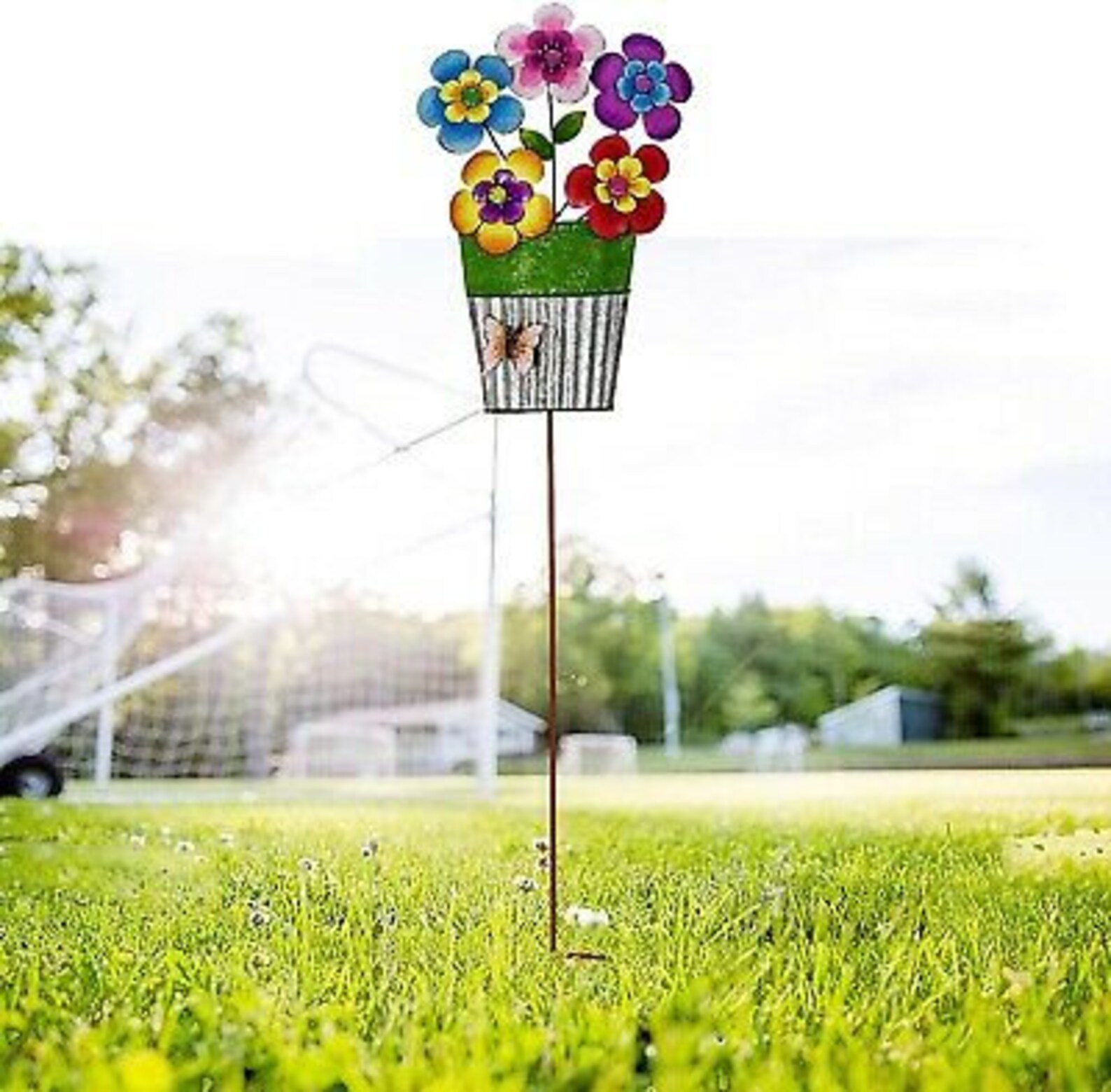 Flower Metal Garden Stake Etsy