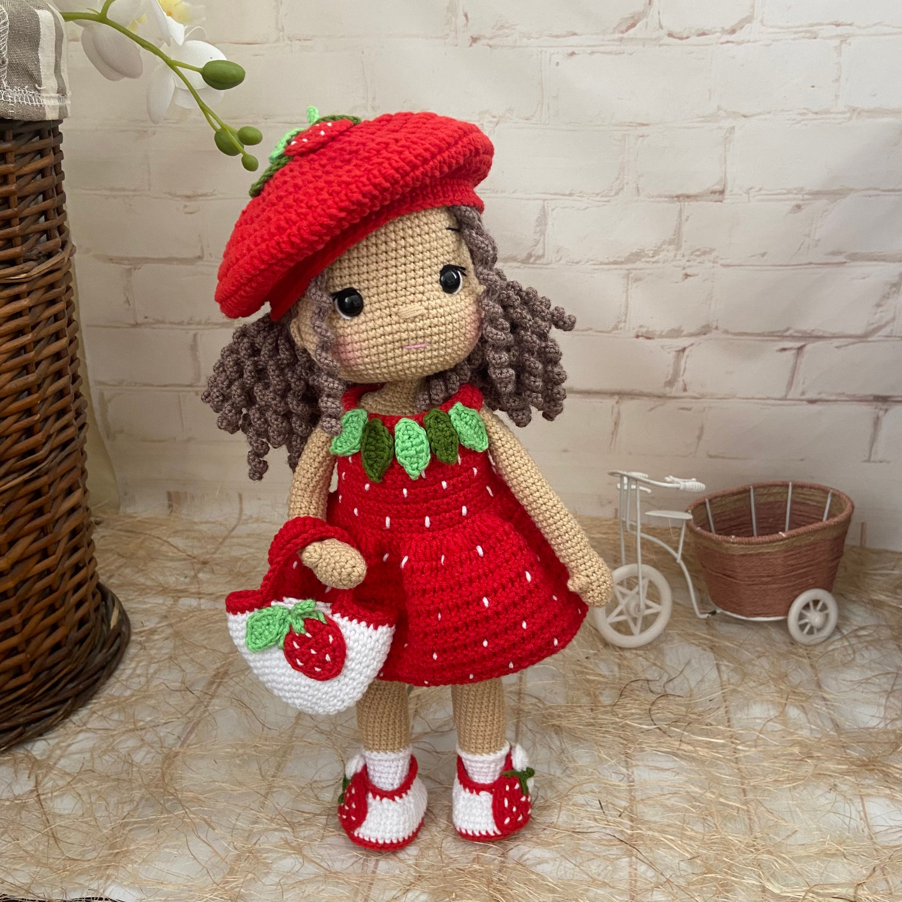 Кукла клубника крючком кукла амигуруми кукла ручной работы - Etsy