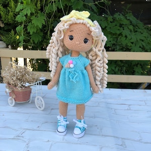 Amigurumi doll for sale, Crochet doll in dress