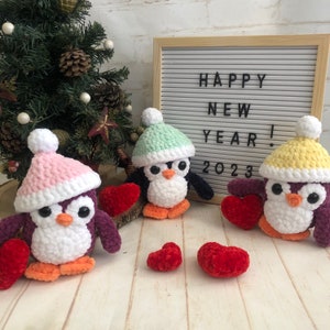 Crochet Penguin, Stuffed Plush Penguin, Christmas  crochet penguin , Amigurumi penguin, Crochet christmas gift, Plush crochet toy