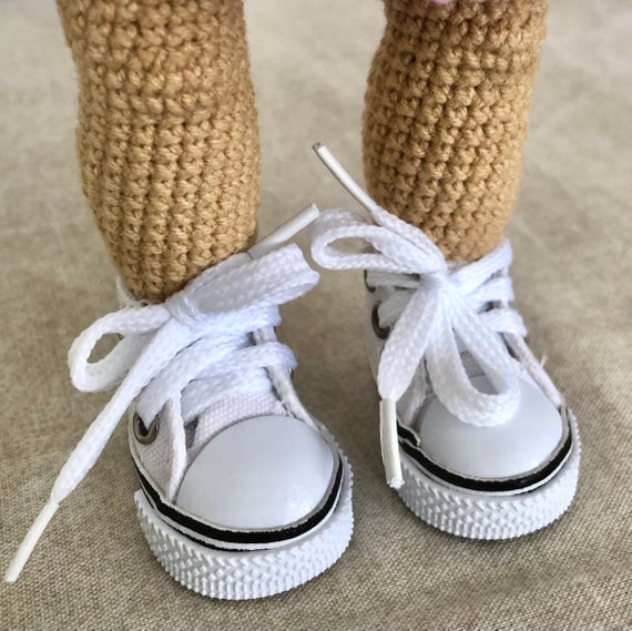 Doll Sneakers 5 Cm Converse Style Shoes for Doll . Handmade