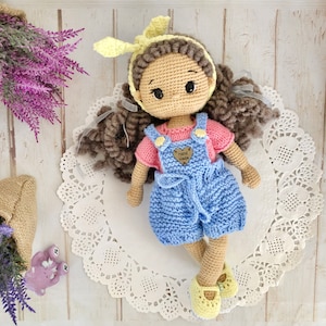 Handmade doll with hand knitted clothes, crochet stuffed doll, crochet doll for sale, amigurumi doll, custom amigurumi doll, birthday gift