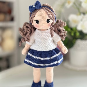 Crochet Doll, Custom Crochet Doll, Amigurumi Doll, Braided hair doll,handmade knitted doll, crochet doll ready for sale, doll to order