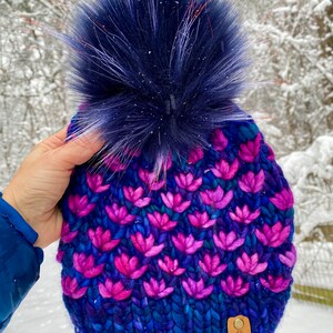 KNIT BEANIE WITH POM POM LOTUS LOVERS