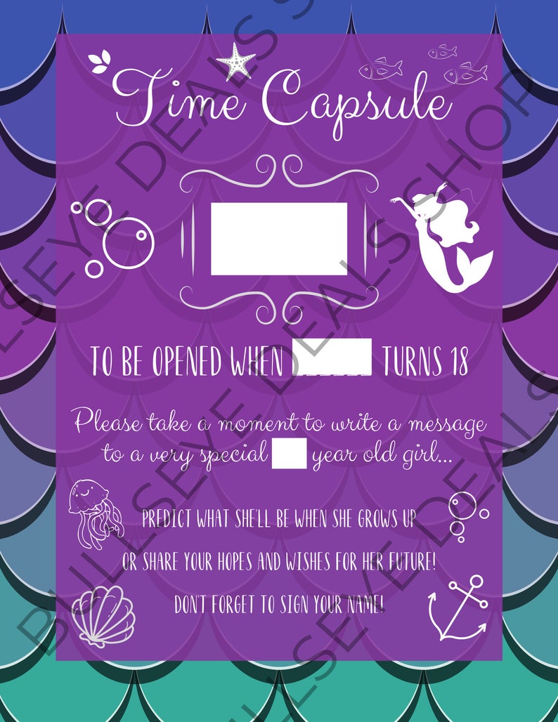 Mermaid Birthday Party Printables digital Only Etsy