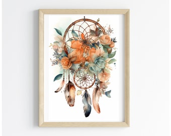 Dreamcatcher, Bohemian Art, Gaia, Professional Midjourney Art, Digital Art Prints, Ai Art, Wall Art, Printable Art, illustration Art