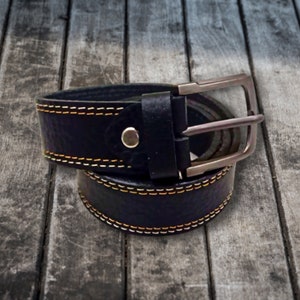Buffalo Leather Belt, Men belt, Leather Belt,  FULL GRAIN Leather Belt, Classic Casual HANDCRAFTED, Thick Leather Belt. Gift for boyfriend