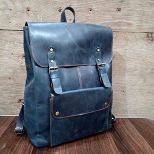 Personalized Leather Backpack, Men Women Leather Rucksack, Vintage Leather Bag, Travel Laptop Backpack, Hand Crafted Mens Leather Backpack