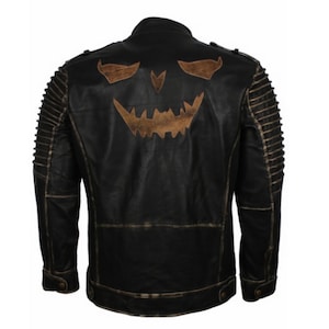 Blouson en cuir vintage fait main pour homme, veste en cuir d'Halloween, veste de motard pour Halloween, veste gothique en cuir de qualité supérieure sur commande