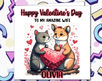 Personalised Valentines Day Card Wife Fiancé Partner Girlfriend Daughter Husband Boyfriend Any Relationship /SZ