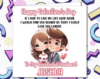 Personalised Valentines Day Card Wife Fiancé Partner Girlfriend Husband Boyfriend Any Relationship /TE