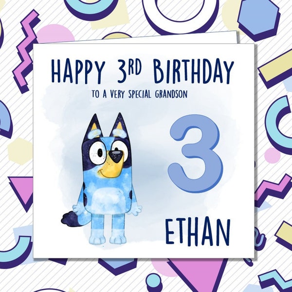 Personalised Bluey Bingo Birthday Card Son Daughter Niece Nephew Children's 1ST 2ND 3RD Any Age /GI