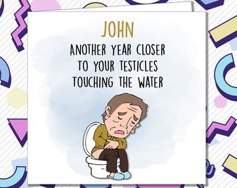 Funny Happy Birthday Rude Card Dad Friend Brother Husband Uncle Son Square /NX