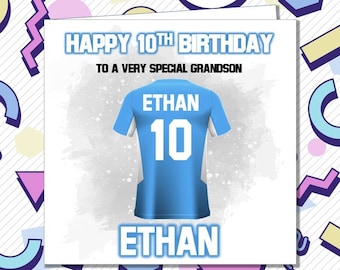 Personalised Manchester City Football Birthday Card - Man City  Son Brother Husband Grandson Dad Uncle, ANY AGE 21st 30th 50th 60th 70th /MG