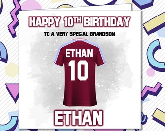 Personalised West Ham United Football Birthday Card - The Hammers Son Brother Husband Grandson Dad , ANY AGE 21st 30th 50th 60th 70th /MN