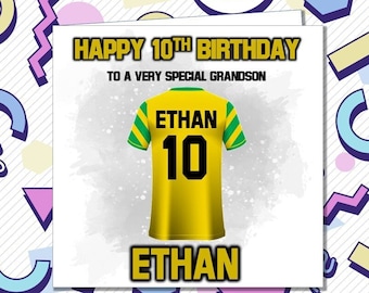 Personalised Norwich City Football Birthday Card - The Canaries Son Brother Husband Grandson Dad Uncle, ANY AGE 21st 30th 50th 60th 70th /MJ