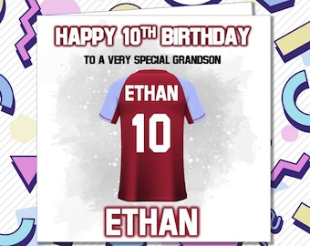 Personalised Aston Villa Football Birthday Card - Son Brother Husband Grandson Dad Uncle, ANY AGE 21st 30th 50th 60th 70th /LU