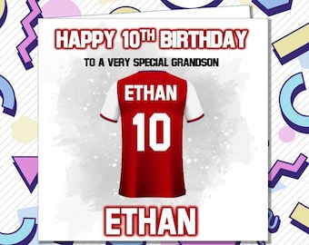 Personalised Arsenal Football Birthday Card - fc Gunners Son Brother Husband Grandson Dad Uncle, ANY AGE 21st 30th 50th 60th 70th /LT