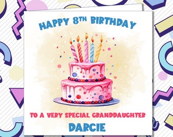 Personalised Birthday Card Niece Granddaughter Sister Aunty Wife Mum Birthday Cake /OH