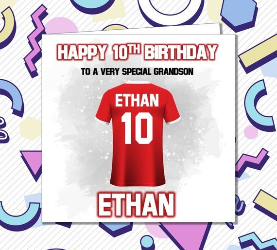 Football Shirt Birthday Card. Age Birthday Card. - Folksy - View #13